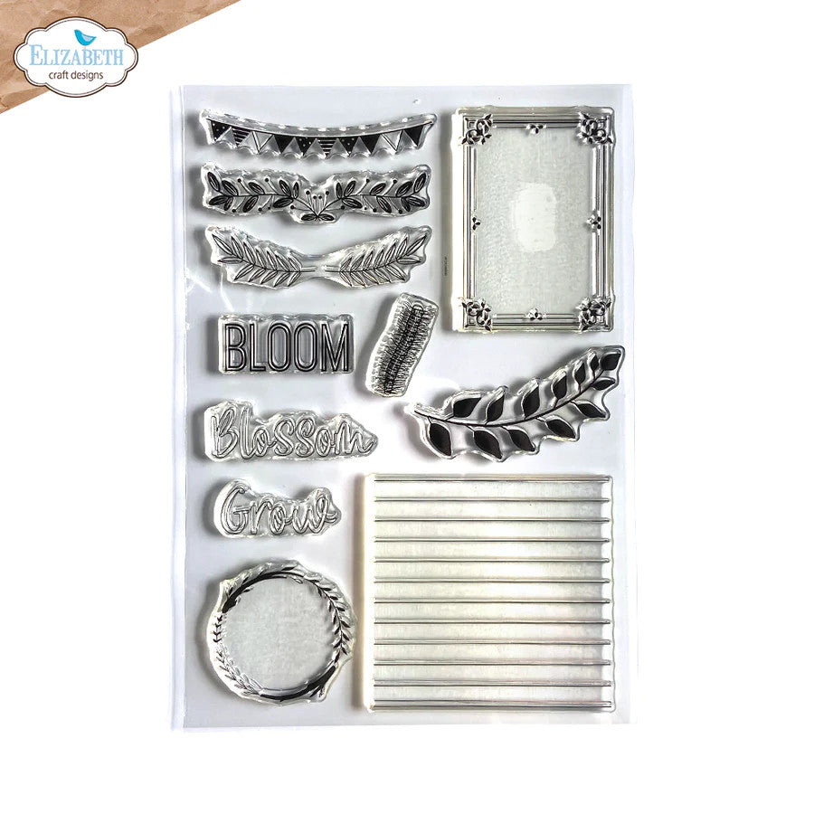 Elizabeth Craft Designs Juego de sellos de flores Everyday Elements